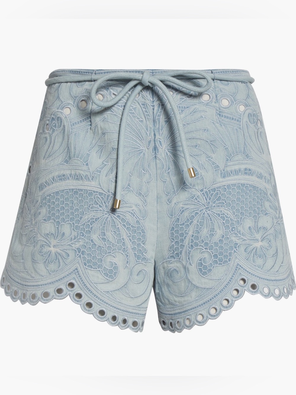 NWT Zimmermann Daylight Embroidered Denim Shorts